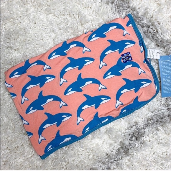 Kickee Pants Other - Kickee Pants Blush Orcas Swaddle Blanket